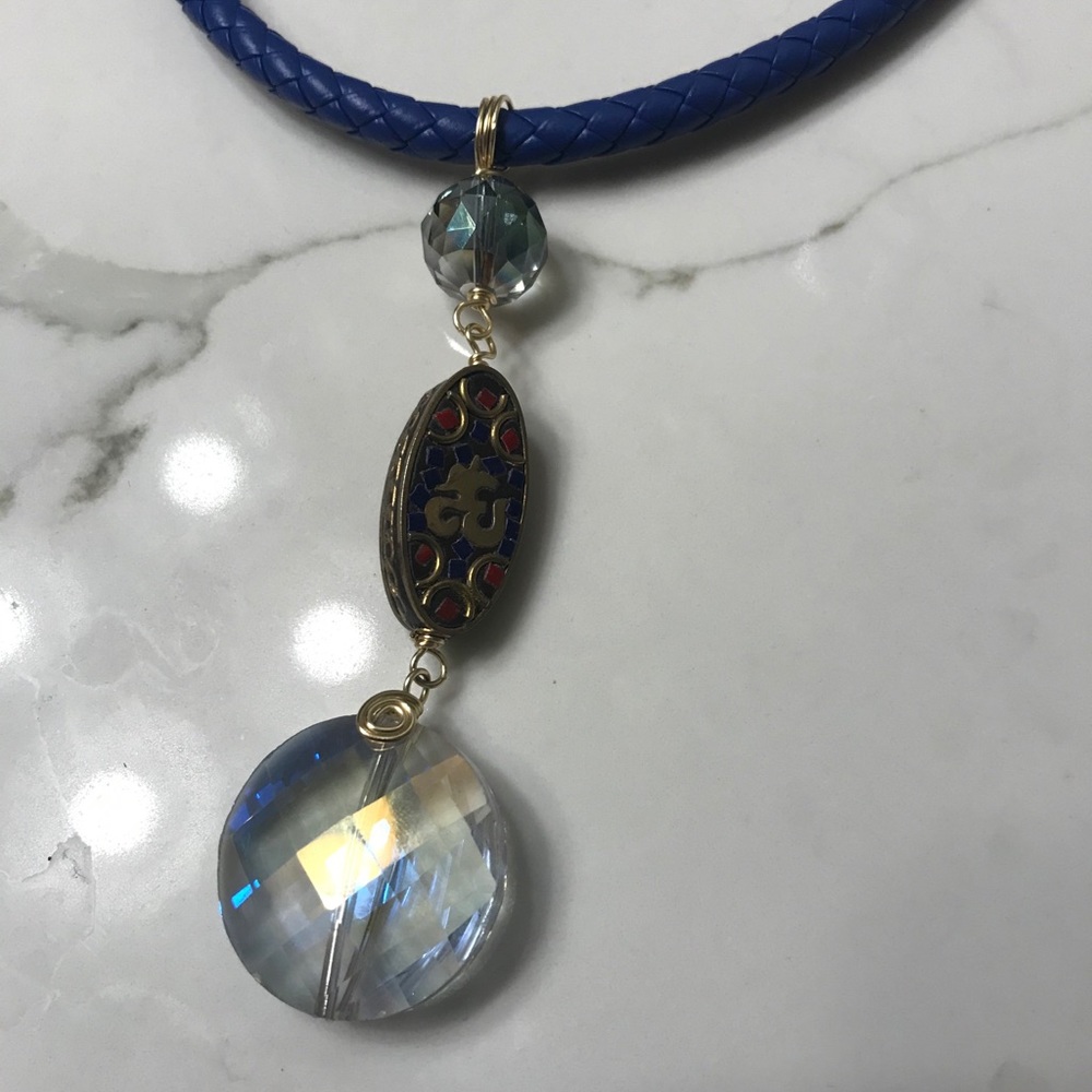 HANDMADE beautiful necklace. OHM mandala. unique - Picture 2 of 6